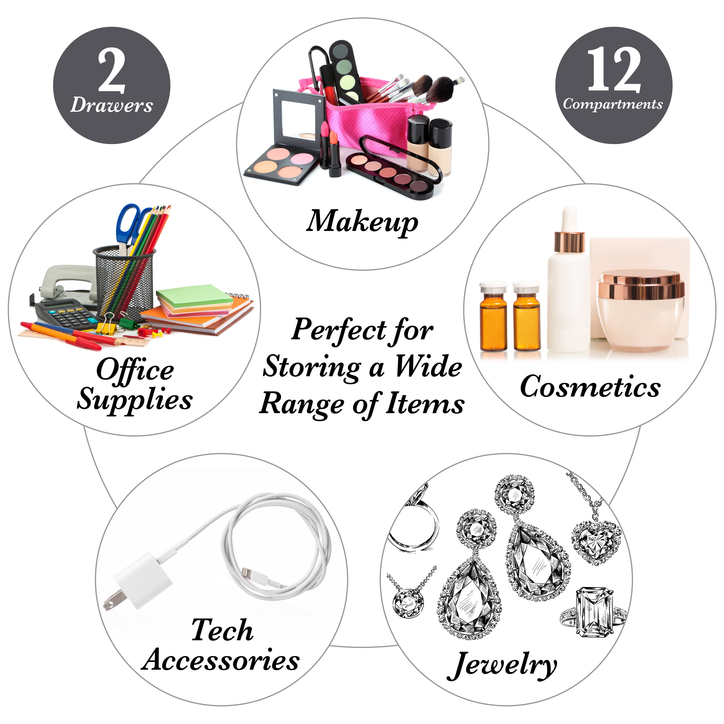 Organize It All Accessory Organizer in Gray