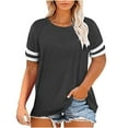 thumbnail image 1 of Chandail à Manches Longues Femme Hauts Grande Taille pour Femmes Été T-Shirts à Col Rond T-Shirts Raglan à Blocs de Couleur T-Shirt à Col en V Femme T-Shirts Grande Taille pour Femmes Hauts d'Été Grande Taille pour Femmes, 1 of 4