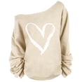 thumbnail image 5 of Aoiroe Women's Off Shoulder Sweatshirt,Cozy Tops for Women Winter Sweatshirts for Women Thermal Sweater Casual Long Sleeve Tops Shirts Long Sleeve Shirts Tunic Tops Beige L, 5 of 5
