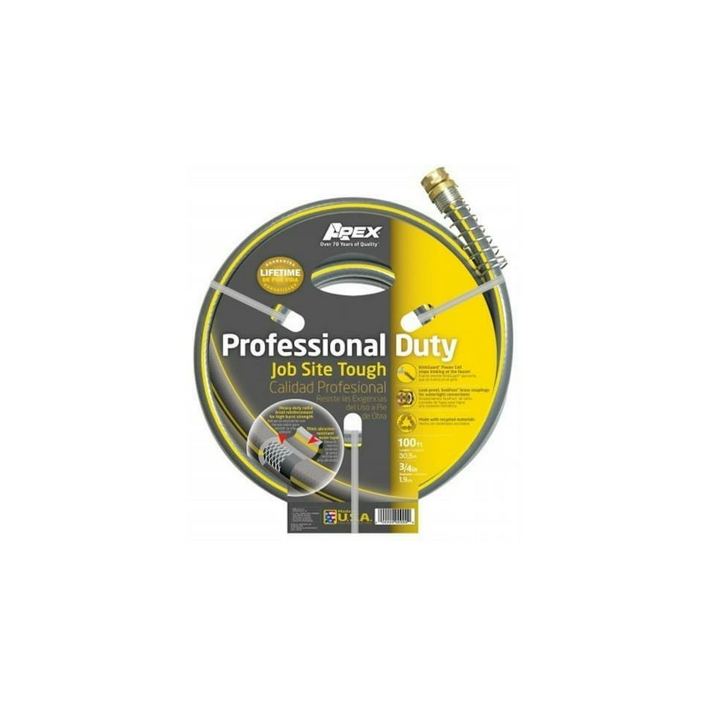 Teknor Apex 3/4 in. Dia. x 100 ft. L Professional Black Rubber Hose