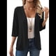 thumbnail image 2 of Cárdigan para Mujer, Cuartos, Color Liso, Informal, Chaqueta Corta, 2025 Negro L, 2 of 9