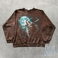 thumbnail image 3 of Howling Wolf Moon Sweatshirt | Vintage Wildlife Forest Pullover, 3 of 5