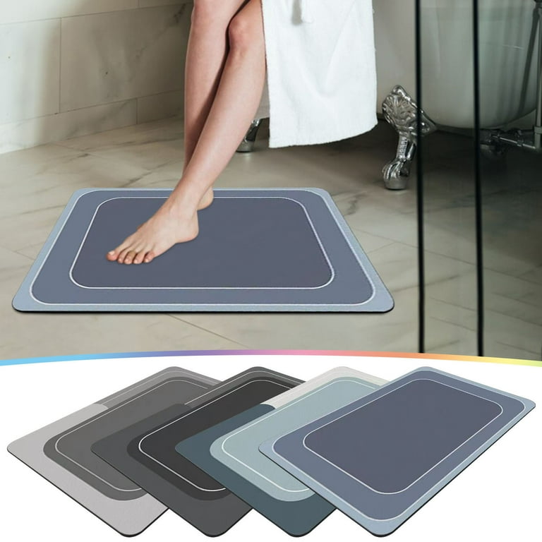 Super Absorbent Diatomite Bath Mat - Quick Dry, Non-Slip, Machine Washable