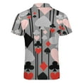 thumbnail image 5 of CASINO NIGHT'S CARD SUITES STRIPES GREY ART Men Zipper T-shirt Summer Casual Short Sleeve T-shirt Top, 5 of 7