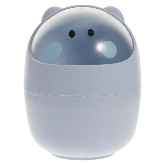 HOOWIFFY Indoor Trash Can Blue Plastic Easy to Room 1Pack