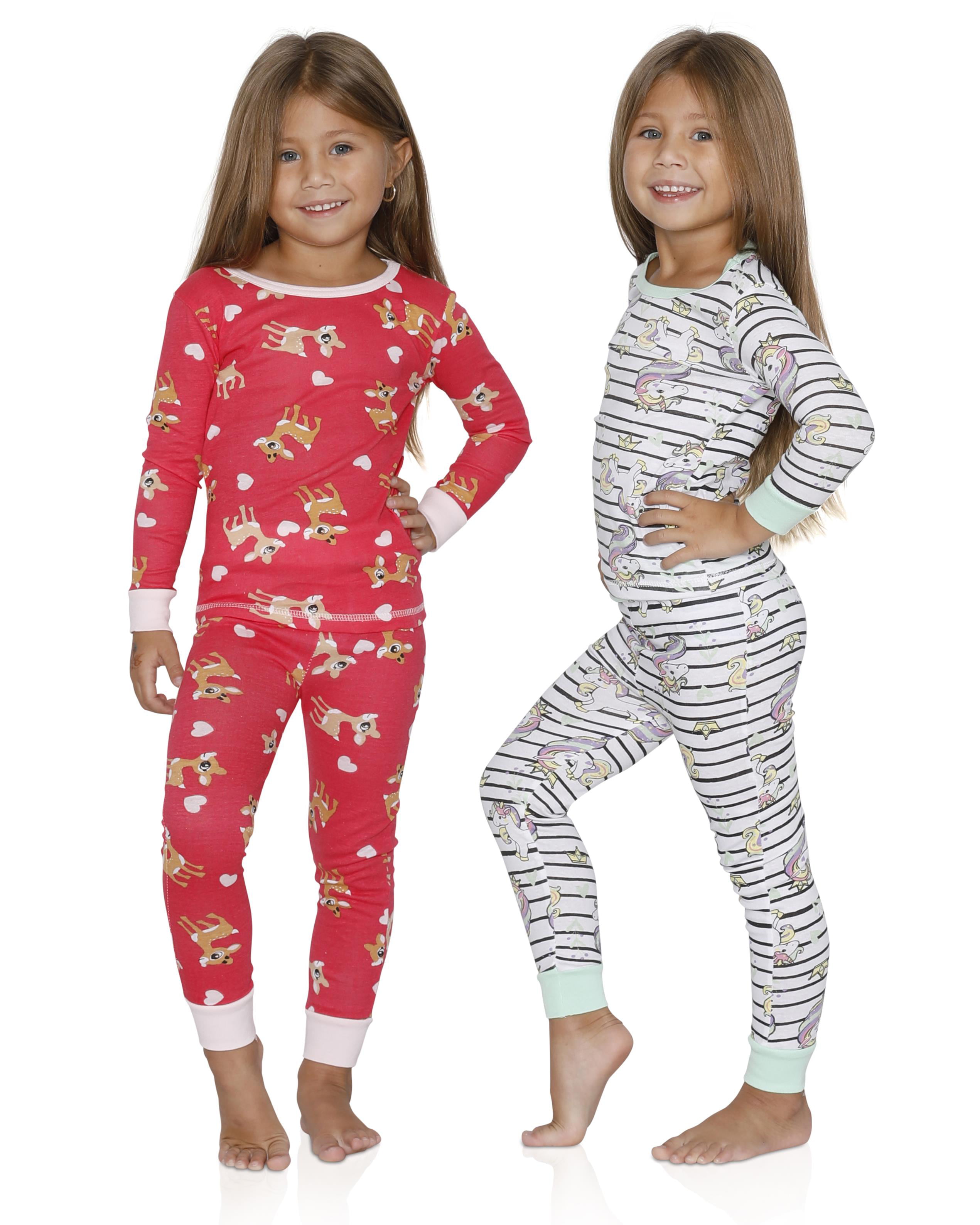 Sultan Industries - Girls Pajama Fun Print Costume 4 Piece Pc Cotton ...