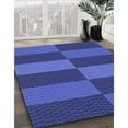 thumbnail image 3 of Ahgly Company Machine Washable Indoor Square Transitional Blue Ribbon Blue Area Rugs, 4' Square, 3 of 7