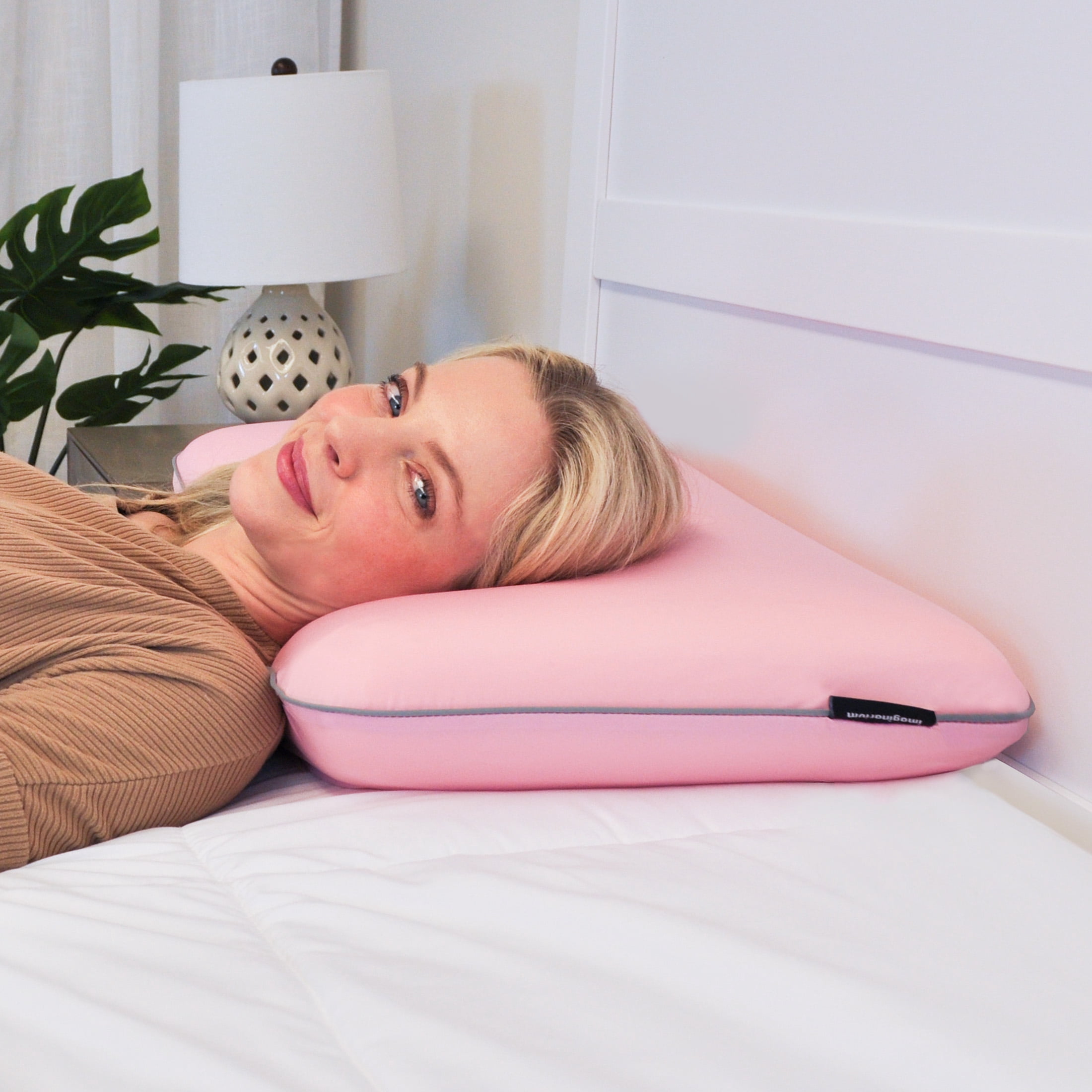 Memory Foam Fun Pillow With Cool-to-the-Touch Cover, Standard/Queen, Pale Pink, 1 Pack