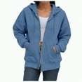thumbnail image 2 of Towmus Oversized Zip Up Hoodie for Women Lightweight Plus Size Basic Zipper Hooded Sweatshirt Coat Y2K Jacket, 2 of 6