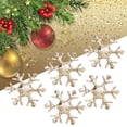 thumbnail image 4 of 200 piezas de confeti de copos de nieve, tela no tejida, decoración de fiesta esponjosa de Navidad, copos de nieve dorados, 4 of 7
