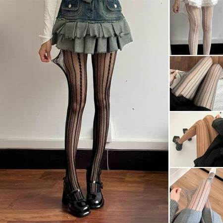 Oiur Women Pantyhose Hollow Out Patchwork Fishnet Ultra-thin See-through High Elasticity Anti-slip Solid Color Commute Dating Party Mini Skirt Matching Hosiery White