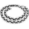 thumbnail image 6 of QQTDFG 5/6/8mm Silver Gold Black 316L Stainless Steel Byzantine Box Chain Mens Necklace-Silver Black-6mm-9inch bracelet, 6 of 7