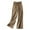 Brown, variant on Women's Cotton Linen Wide Leg Pants - High Waist Elastic Waist, Loose Slim Fit, Spring/Autumn Casual Straight Trousers