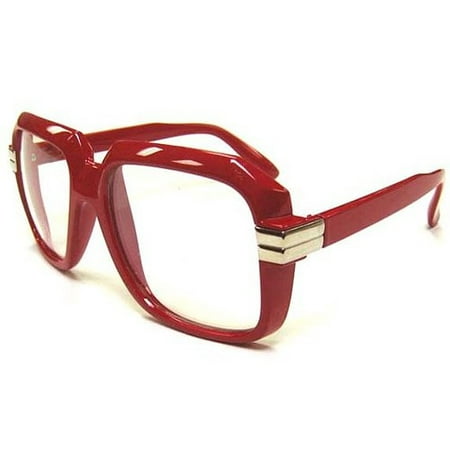 Oversized Red Hip Hop Glasses Rapper Run DMC Gazelle Rap Sunglasses 80s Metal