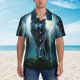 thumbnail image 2 of Fotbe Wolf Camisa Hawaiana para Hombre Unisex – Camisa Casual de Verano con Botones de Manga Corta de Algodón y Lino,Large, 2 of 7