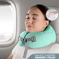 thumbnail image 3 of Skechers Travel Neck Pillow,U Shaped Memory Foam Neck Travel Pillow,Breathable Mesh Fabric,Adjustable Strap,Ideal for Car,Office,Plane&Long Distance Travel,Green, 3 of 8