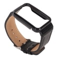 thumbnail image 2 of PU Leather Watch Band With Black Stainless Steel Case For Mi Band 7 Pro, Waterproof Replacement Watch Wristband Quick Release Watch Band Protector Cover, 2 of 8