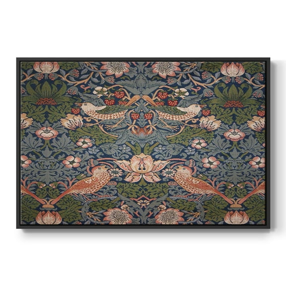 Vintage Abstract Print-LVIII Framed in Black Wood Gallery Wrapped Canvas 17 in. x 25 in.