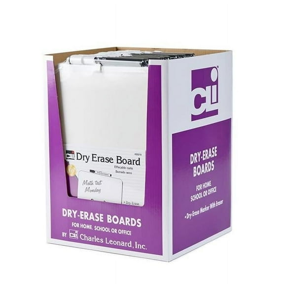 Charles Leonard  8.5 x 11 in. Plastic Framed Dry-Erase Board, White