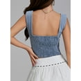 thumbnail image 3 of Baby Sweetie Women's Denim Vest Slim Fit Tank Tops Backless Sleeveless Button Down Crop Tops Party Club Going Out Top, 3 of 9