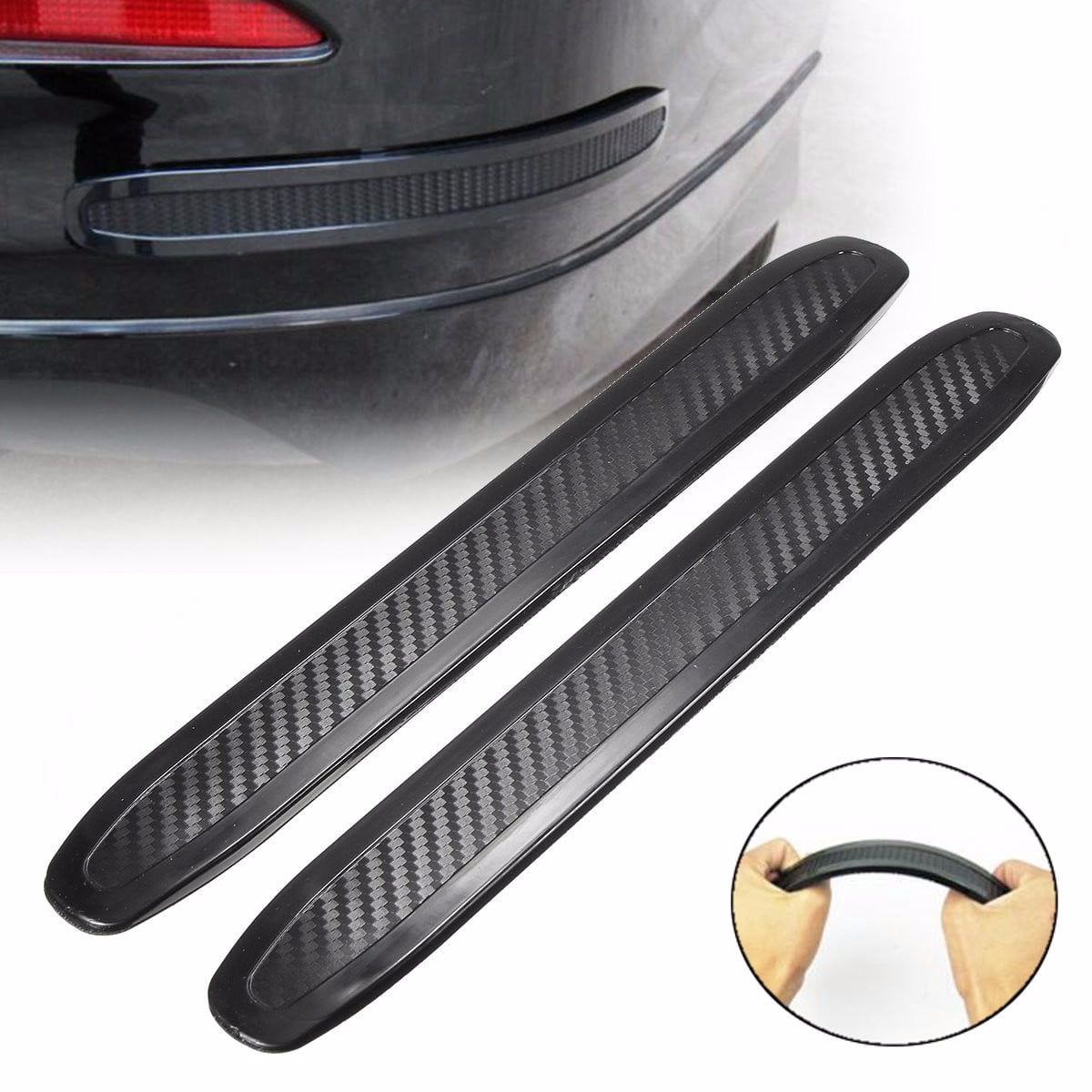 Front Bumper Spoiler Lip 8.2ft/250cm Length Universal 2.5m Rubber Side Skirt Protector Cover, Car Front Bumper Guard Strip Air Dam Black