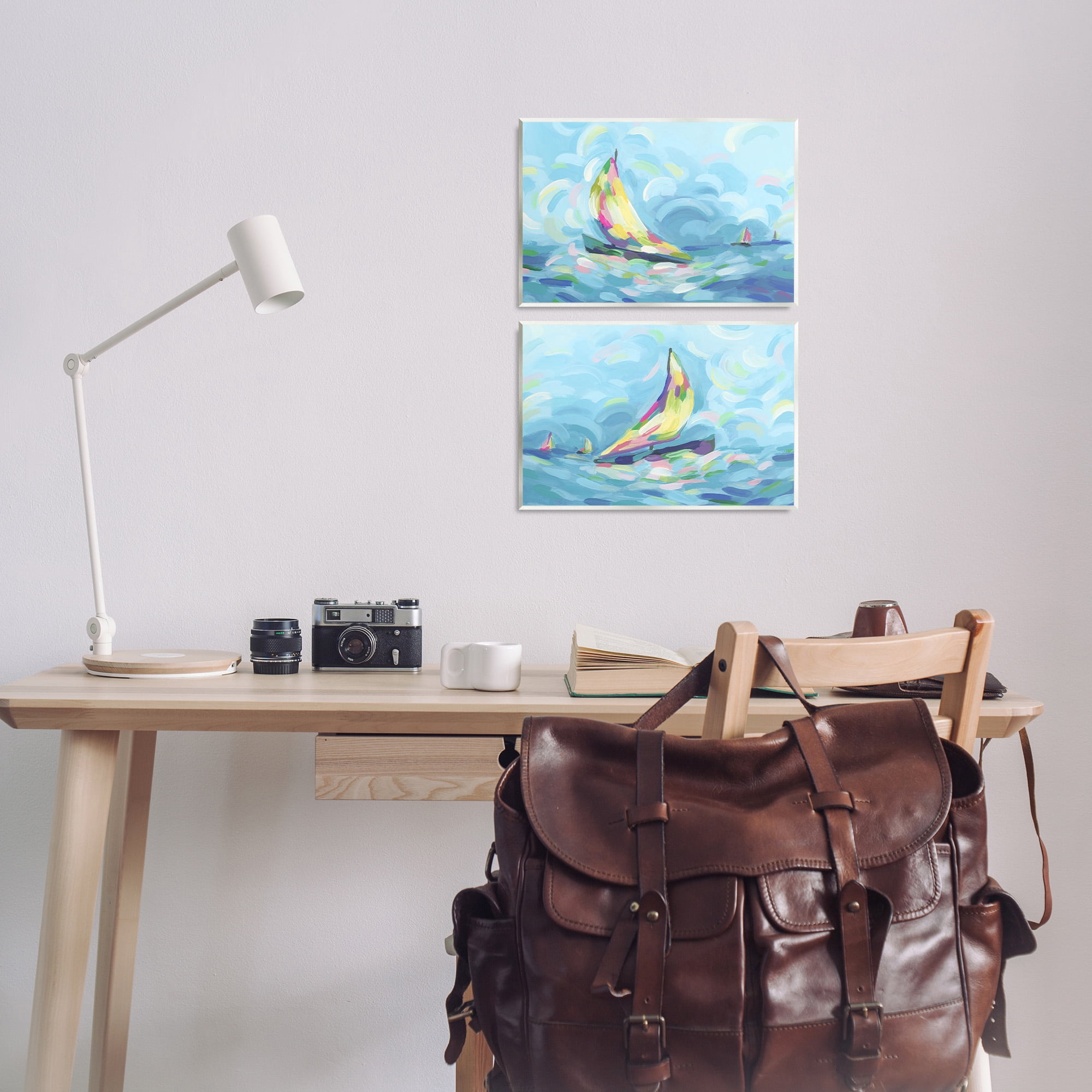 Stupell Industries Brushed Maritime Sailboats Transportation Painting Unframed Art Print Wall Art, 15 x 10, Set of 2