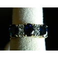 thumbnail image 4 of Anniversary Wedding Band Ring For Women in Oval Blue Sapphire 14k Yellow Gold Plated Silver, 4 of 4