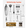 thumbnail image 2 of VEVOR Cocktail Shaker Set 18 Pcs Bartender Kit Stainless Steel Bar Tool Set Silver, 2 of 9
