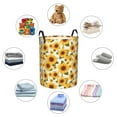 thumbnail image 6 of Daiia Yellow Polka Dot Sunflower Round Laundry Basket with Handles Thickened Waterproof Circular hamper,Dirty Clothes Storage Basket for Bedroom,Bathroom,College Dorm-Small, 6 of 8