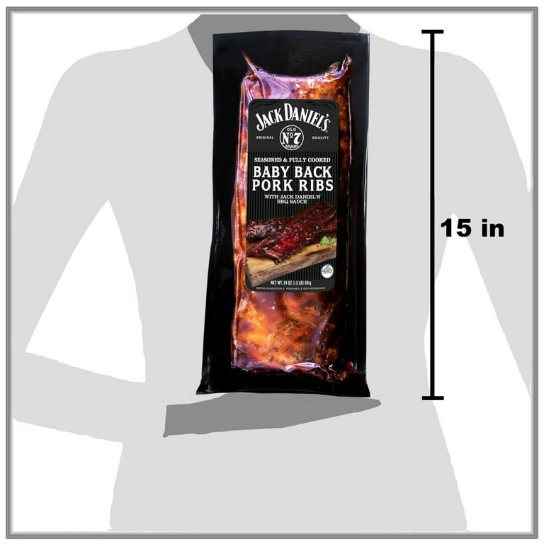 Jack Daniel s Baby Back Pork Ribs Fully Cooked Ready to Heat 1.5 lb Refrigerated