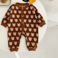 thumbnail image 2 of Preemie Boy Clothes Creme Leotard Baby Warm Bear Footie Romper Thick Jumpsuit Winter Outerwear, 2 of 3