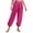 Hot Pink, variant on Vxuxlje Belly Dance Harem Pants Casual Loose Solid Satin Bloomers Halloween Indian/Arabic Costume Black M