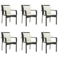 thumbnail image 2 of vidaXL 7 Piece Garden Dining Set with Cushions Black Poly Rattan, 2 of 5