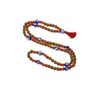 Mogul Evil Eye Yoga Mala Necklace Chakra Meditation Rudraksha Prayer Beads 108+1