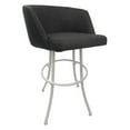 thumbnail image 2 of Tobias Designs Swivel Extra Tall Vinyl & Metal Bar Stool Black/Charcoal Set of 3, 2 of 3
