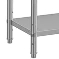 thumbnail image 6 of ModFusion 5ft Stainless Steel Work Table with Hooks, Backsplash, Adjustable Storage, 5x2x2.7 ft Kitchen Workbench, Portable Food Preparation, Workshops, 6 of 9