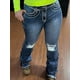 thumbnail image 3 of Jeans Flamingals Bootcut para mujer, talle bajo, rasgado, S, azul oscuro, 3 of 5