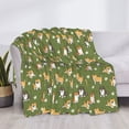 thumbnail image 3 of Fuzoiu Shiba Inu Dog And Flower Print Flannel Blanket,Throw Blanket,Flannel Home Decor,Fleece Bed Blankets,Cozy Soft Blanket for Bed, Sofa, Camping, and Travel-60"x50", 3 of 6