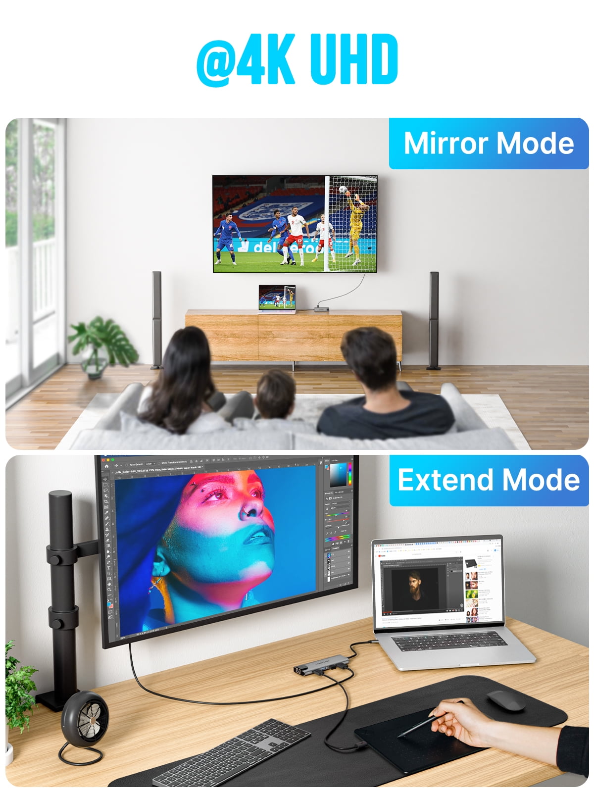 Lemorele 9 in 1 Docking Station with 4K HDMI, Power Port, SD/TF,Gigabit Network, 5Gbps USB 3.0Data Port, USB C Hub for  Dell/HP/Lenovo/Mac Laptop