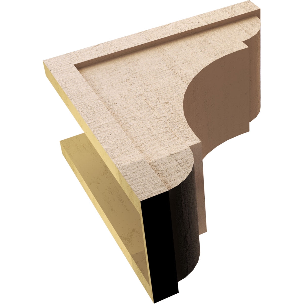 10"W x 20"D x 20"H Classic Bryant Rough Cedar Woodgrain TimberThane Corbel, Primed Tan