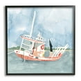 thumbnail image 2 of Stupell Industries Fishing Boat Sea Travel Vessel Watercolor Painting,12 x 12, Design by Emma Caroline, 2 of 5