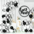 thumbnail image 4 of Black White Silver Balloon Garland Kit for Graduation Birthday Wedding Birthday New Year Celebrate Baby Shower Party Decorations (balloon set 2,As picture), 4 of 7