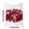 thumbnail image 4 of Blanket Fleece Flanel Throw, Christmas Elk Microfiber Soft Lightweight Blanket for Bed, Sofa, Xmas Snowflake Winter Holiday New Years All Season Warm Decorative Accent Machine Washable, 60" x 80", 4 of 5