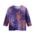 thumbnail image 7 of Abcomgle Girls Halloween Shirts 5t Spooky Bat Spider Graphic T-Shirts for Kid Girls Crewneck 3/4 Sleeve T Shirts for Girls Fall Funny Scary Top for Girls,9-10 Years, 7 of 7