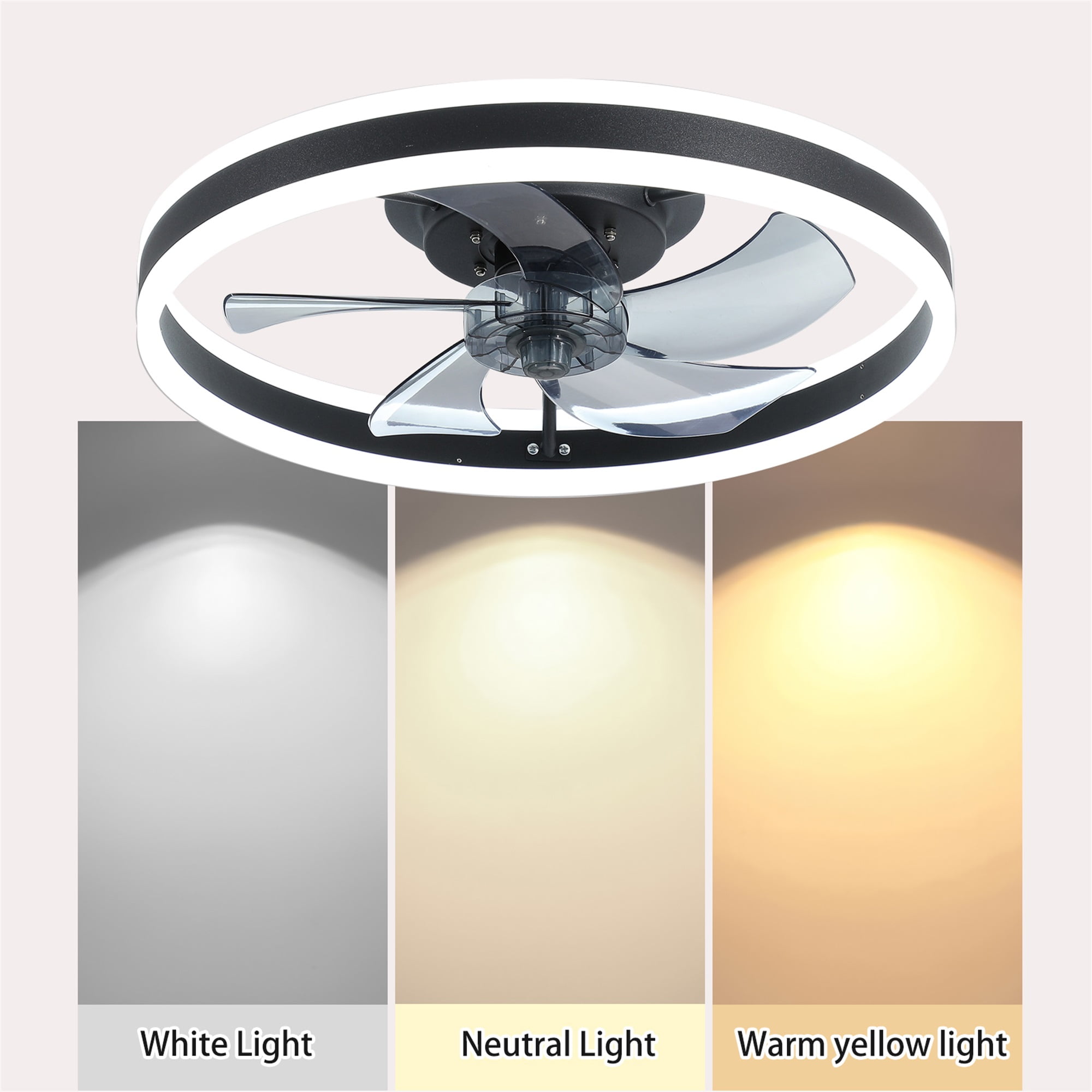 Spaco Ceiling Fan with Lights for Home Remote Control, Dimmable LED