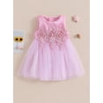 thumbnail image 2 of Bagilaanoe Toddler Baby Girls Formal Dress Sleeveless A-line Princess Dresses 6M 12M 18M 24M 3T 4T 5T Kids Lace Tulle Dress for Wedding Birthday Party Gown, 2 of 8