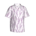 thumbnail image 2 of Balery Lavender Flowers Print Men's Hawaiian Shirts Short Sleeve Beach Shirt Relaxed Fit Vacation Button Down Shirts-3X-Large, 2 of 9