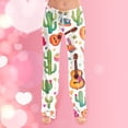 thumbnail image 4 of CAIXIA Pajama Pants Women Cute Heart Casual Drawstring Waist Women's Valentine's Day Graphic Slacks Wide Leg Trendy Lounge Pants, 4 of 6