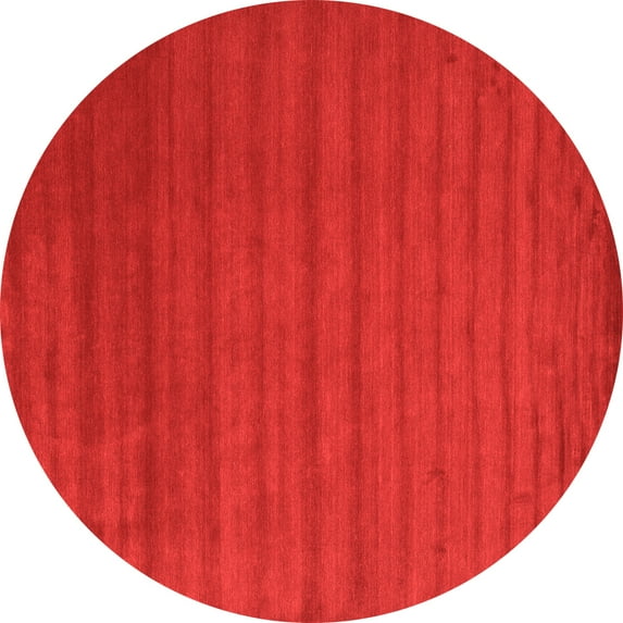 Ahgly Company Indoor Round Abstract Orange Contemporary Area Rugs, 4' Round