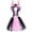 Pink, variant on IBTOM CASTLE Kids Girls Witch Costume Handmade Knitted Tulle Dress with Horns Headband Halloween Carnival Cosplay Dress up Outfits 6-7 Years Black 4pcs